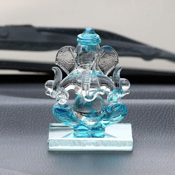 Transparent Double Sided Crystal Car Ganesha Showpiece