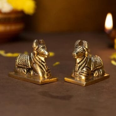 Ekhasa 100% Pure Brass Nandi Idol | Sacred Bull of Lord Shiva | Vastu & Pooja Remedy for Home & Office